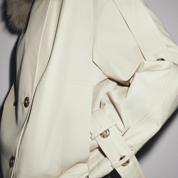 ZARA - ZW COLLECTION WATER REPELLENT SHORT TRENCH COAT - Picture 5 of 14